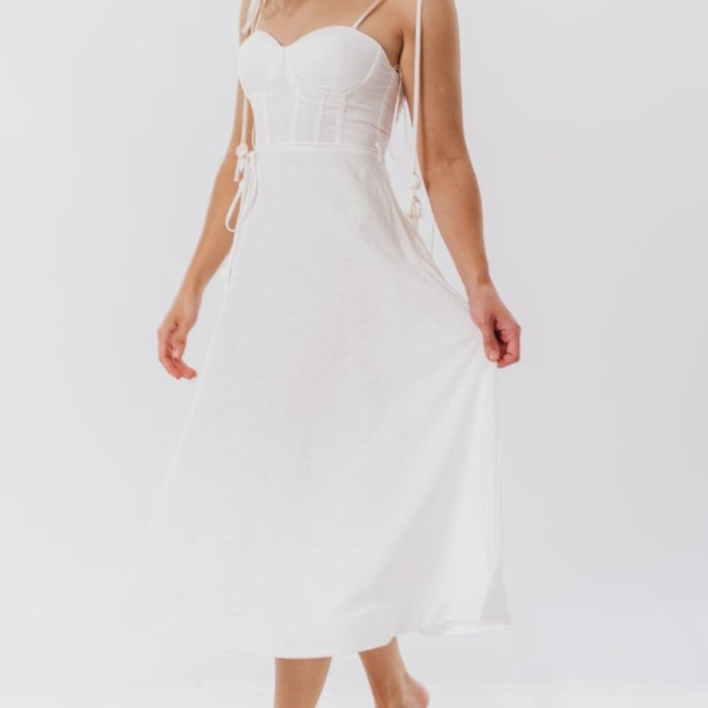 EB Luxe Midi Dress Bridal White- XL NWT